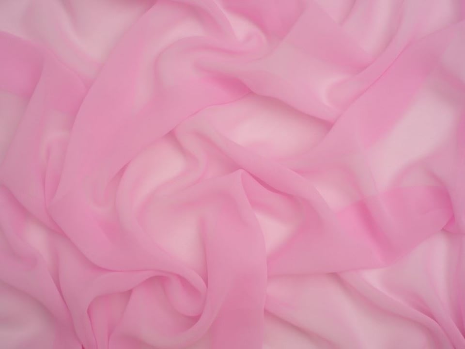 Minerva Core Range Pink Light Sheer Chiffon Fabric for Dressmaking, 110cm / 43" Wide - per metre
