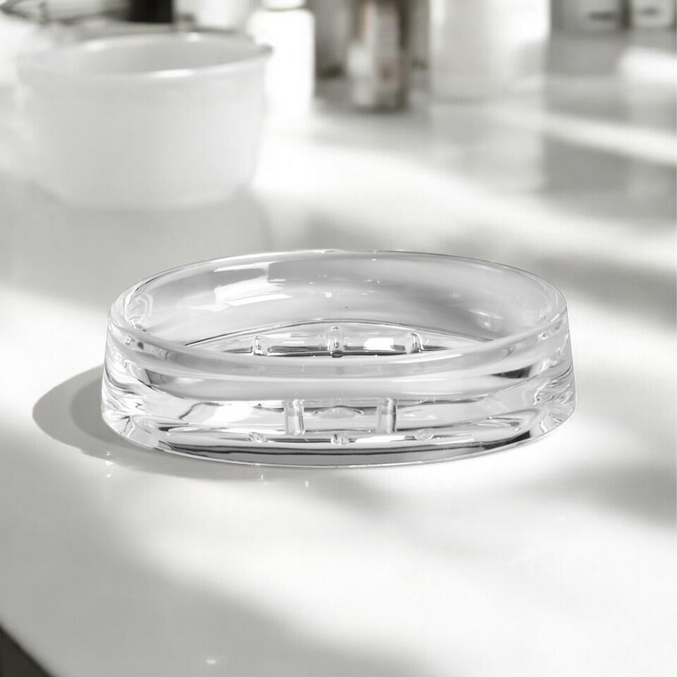 image 1 of Showerdrape Clarion Clear Acrylic 3 Piece Bathroom Accessory Set