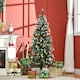 image 2 of HOMCOM 5' Snow Artificial Christmas Tree Holiday Home Décor with Pine Cones