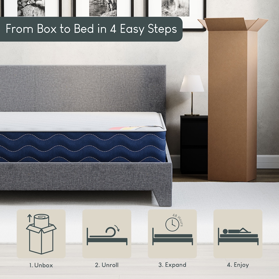 image 1 of Vida Designs Veronica King Size Ottoman Bed, Light Grey Linen & Gel Memory Foam Pocket Spring Mattress, King