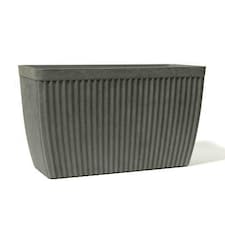 Primrose Garden Outdoor Trough Patterned Resin Planter in Artisan Grey 73cm