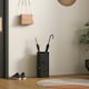 image 8 of HOMCOM Decorative Umbrella Holder w/ Drip Tray 4 Hooks for Entryway Black Black