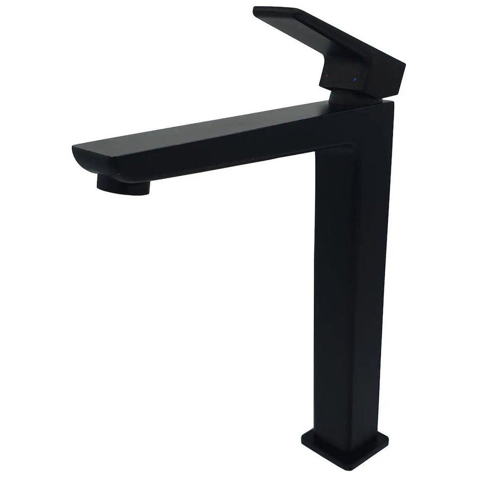 Tall Black Bathroom Sink Standing Rectangle Shaped Mixer Tap Single ...