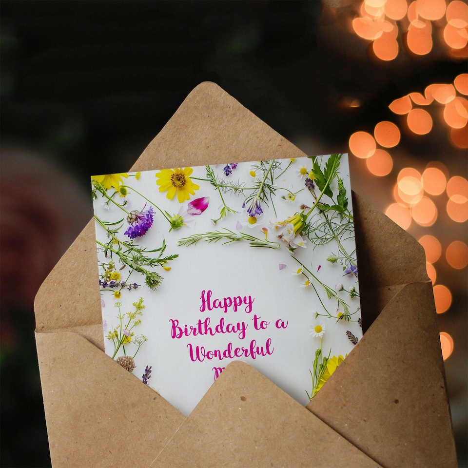 image 1 of Simple Spring Meadow Wildflowers Floral Mam Her Birthday Card