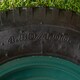 image 6 of Replacement 15" x 3.4" Pneumatic Heavy Duty Garden Wheelbarrow Wheel & Axel In Green