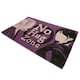image 1 of Wednesday No Hug Zone Door Mat - Purple/Black - One Size