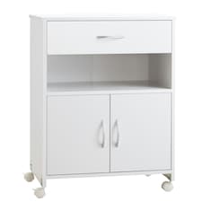Vinsetto Mobile Printer Stand w/ Storage Shelf Universal Wheels for Home White