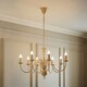 image 1 of ValueLights Traditional Style 8 Way White Distressed Ceiling Light Chandelier Fitting | Cream