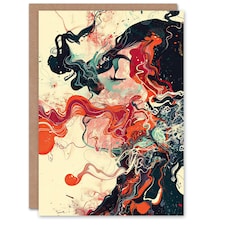 Breathe Lady Abstract oil paint Him Her Birthday Card