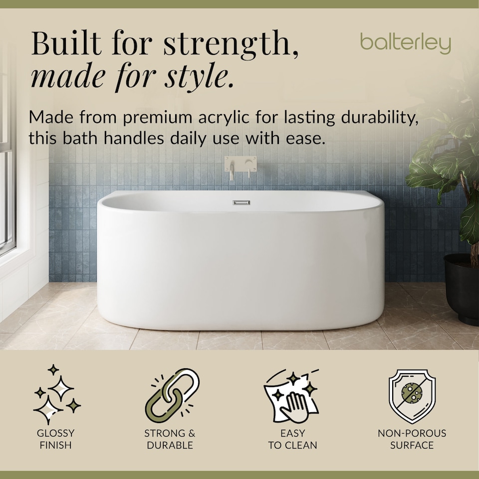 image 1 of Balterley Contemporary Back To Wall Freestanding Bath from Balterley