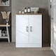 image 4 of Roomart Low Washing Machine Cabinet with Doors White and Oak