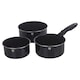 image 6 of Aluminium Induction Stackable Space Saving Pots Frying Pan Set Detachable Handle | Black | Aquamarine - 4 Pcs Saucepans with Lid