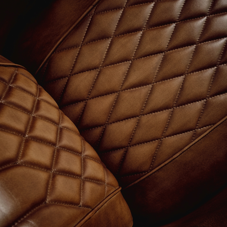 image 1 of Real Genuine Leather Tub Aviator Wing Accent Arm Chair Brown Tan