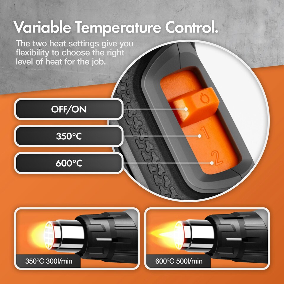 image 1 of VonHaus 2000w Heat Gun with Two Temperature Settings