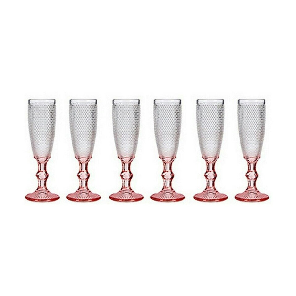image 1 of Champagne glass Vivalto PR05720ZD/BHA6 PINK Pink Transparent Glass 180 ml (6 Units) N/A
