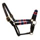 image 2 of Blenheim Leather Polo Horse Headcollar - Red/Navy - Full