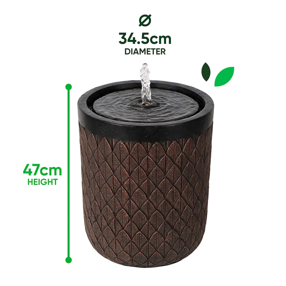 image 1 of Gardenwize Solar Powered Diamond Weave Solar Water Feature