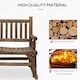 image 5 of Outsunny Fir Wood Rocking Bench Wooden Patio 2-Person Outdoor Rocker Brown