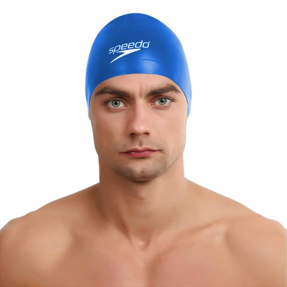 image 1 of Speedo Unisex Adult 3D Silicone Swim Cap - Blue - One Size