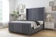 image 2 of Sloomy Camden Steel Plush Bed Frame With Mattress With 50"  Upholstered Wingback Headboard 5' King