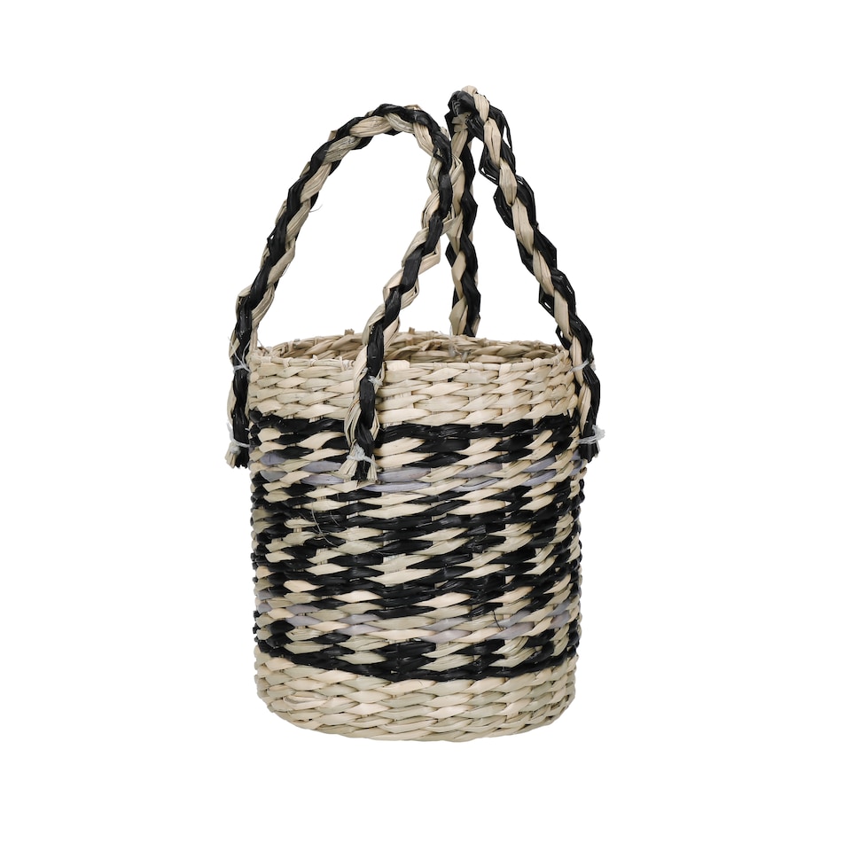 image 1 of KitchenCraft Woven Seagrass Indoor Plant Pot Basket with Handles