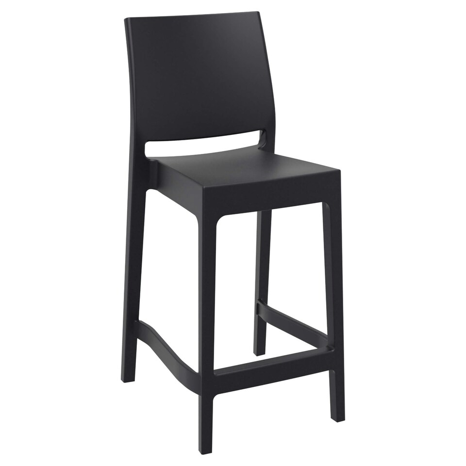 Spek Mid Height Bar Stool 65 - Black (Suitable For Outdoor) Black