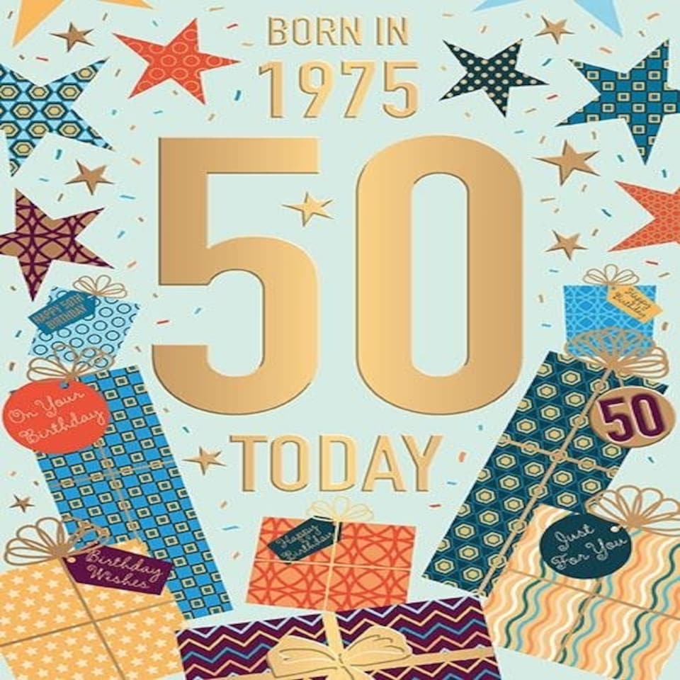 Words 'n' Wishes Male 50th Birthday Card, Birthday Card Age 50 for