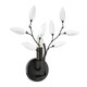image 2 of Modern Birch Matte Black Wall Lighting Fixture with Transparent Acrylic Leaves
