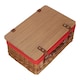 image 3 of 46cm Double Steamed Red Lined Willow Empty Picnic Basket with Pinewood Lid | Brown | Brown | L | 1