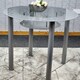 image 8 of Glass Grey Dining Table Round Dining Table Dining Room Kitchen Furniture Grey