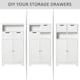 image 5 of kleankin Bathroom Storage Cabinet with Adjustable Shelf and Removable Drawers