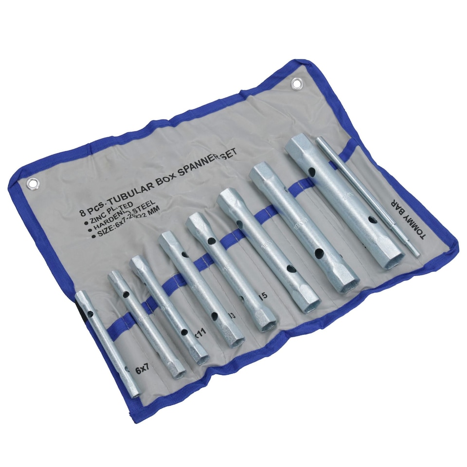 image 1 of Metric Box Spanner Wrench Bar Tube Tubular 8pc Spark Plug Set TE069