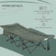 image 5 of Outsunny Camping Bed w/ Carry Bag, Magazine Bag & Cup Holder, Grey