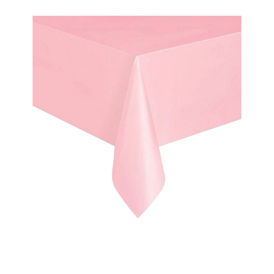 image 1 of Unique Party Plastic Plain Tablecloth - Light Pink - One Size