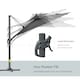 image 4 of Outsunny 3m Cantilever Parasol Solar Lights Power Bank Base 360° Spin Dark Grey