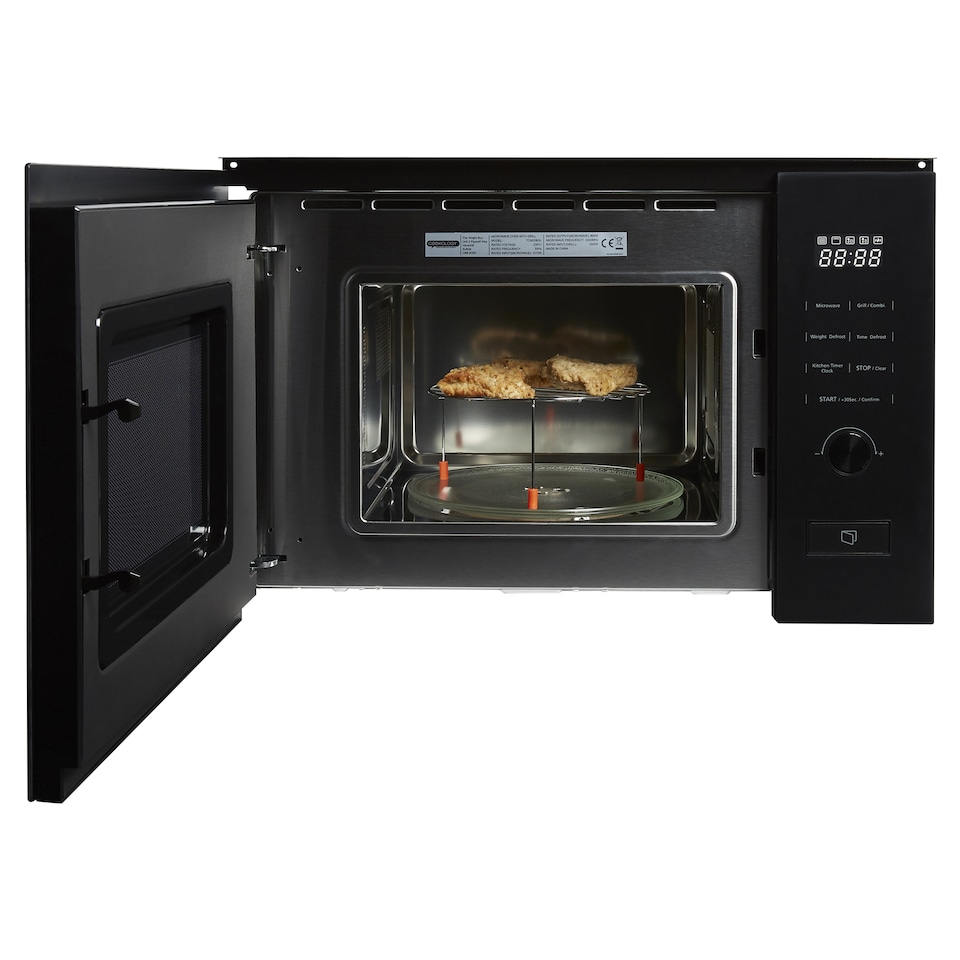 image 1 of Cookology 800W Built-in Microwave with Grill 20L Integrated Design - TCM20BGL Black