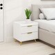 image 2 of HOMCOM Bedside Table with 2 Drawers for Bedroom, Living Room, White