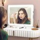 image 2 of HOMCOM Vanity Mirror with Lights, Large Lighted Makeup Mirror with 3 Colour Lighting Modes, 10X Magnifying, USB Charging Port, Touch Screen, Tabletop or Wall Mounted Design for Bedroom, White