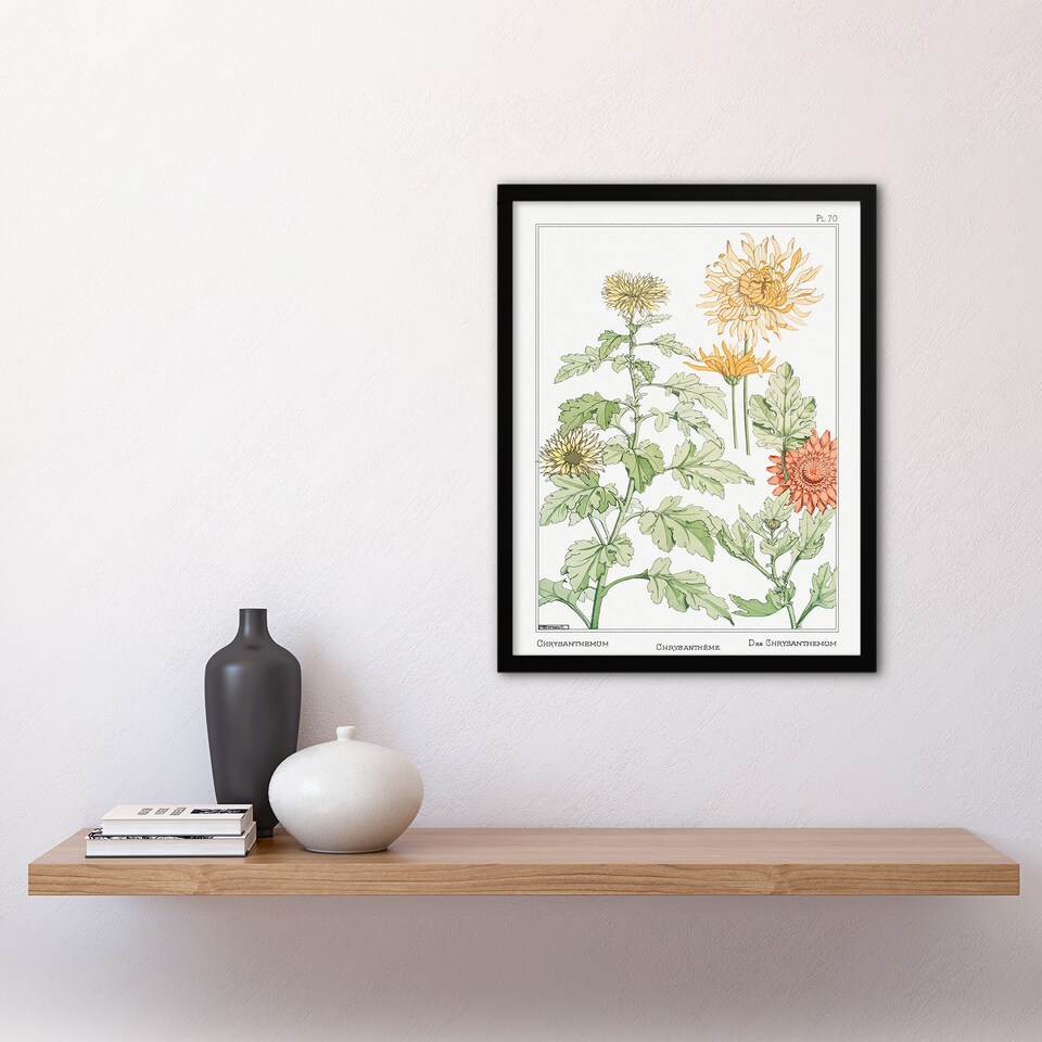 image 1 of Maurice Pillard Verneuil Framed Wall Art Print Chrysanthemum Flower Home Décor