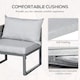 image 5 of Outsunny 3-in-1 Chair Coffee Table Lounger Seater Sofa w/ Steel Frame Furniture