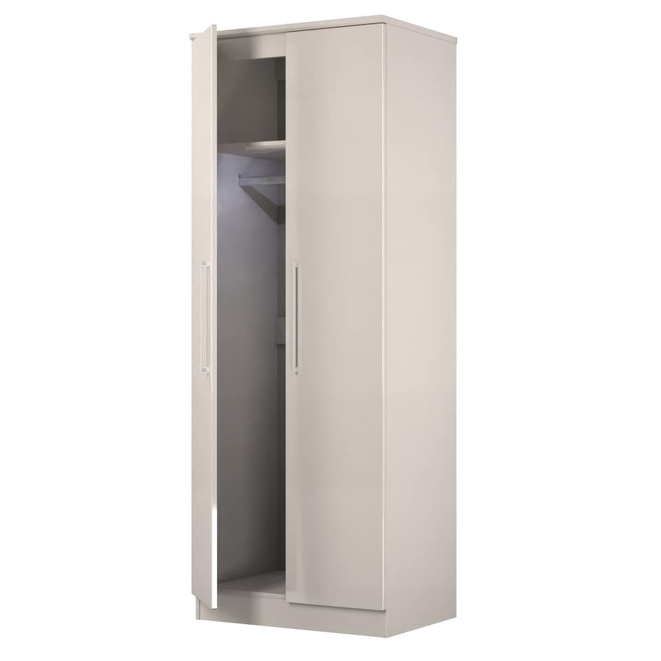 image 1 of Lyon Tall Double Wardrobe in Kashmir Gloss & Kashmir (Ready Assembled) | Cream | Kashmir Gloss & Kashmir