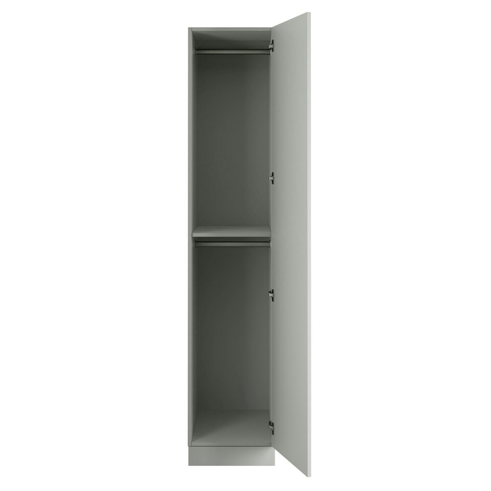 image 1 of Shaker Light Grey Single Wardrobe with Double Rail Grey