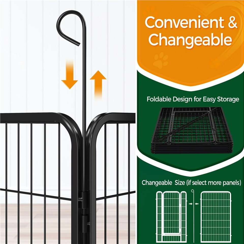 image 1 of Yaheetech 7-Panel Metal Dog Playpen, 71 × 120 cm Black