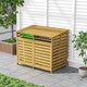 image 5 of Living and Home Outdoor Spruce Wood Garbage Can Garden Storage Shed, Natural, 149x86x122