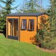 image 2 of Shire 10 x 10 Feet Double Door with Two Opening Windows Dip Treated Garden Studio Summerhouse Brown