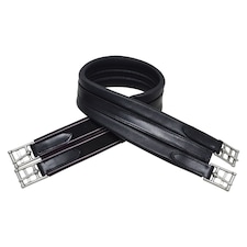 HyCOMFORT Leather Padded Double Elasticated Atherstone Girth - Black - 58in