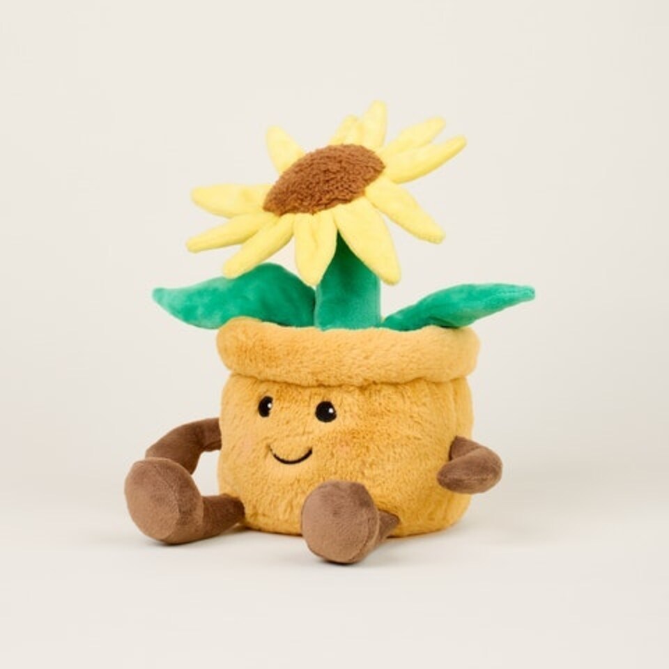 image 1 of Warmies Plush Yellow Flower Pot Microwavable LARGE
