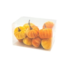 Heaven Sends Halloween - Set of 12 Orange Velvet Pumpkin Decorations