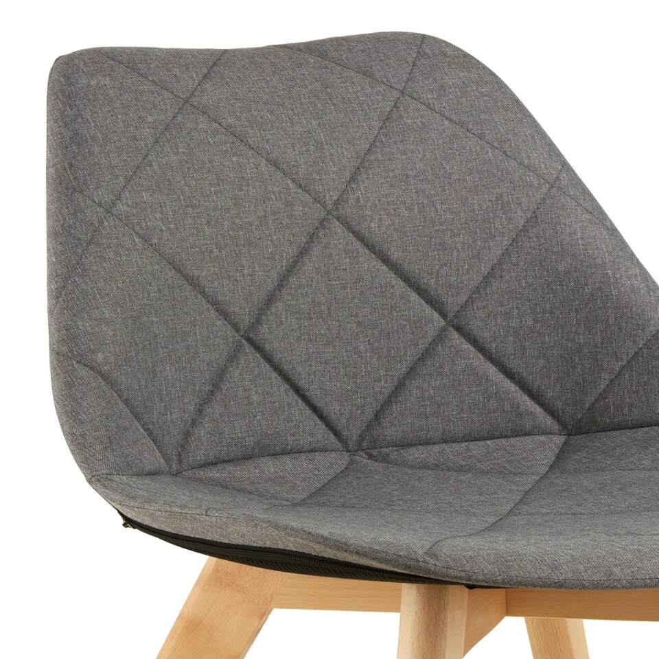 image 1 of Interiors by Premier Grey Diamond Pattern Dining Chair, Easy Cleaning Small Chair for Living Room, Space-Saving Accent Chair