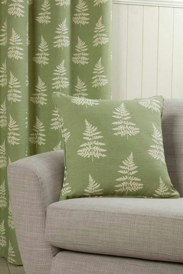 image 1 of Esher Eyelet Curtains - Green - 229cm x 183cm